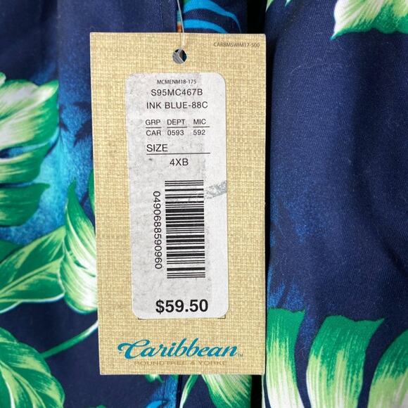 New Caribbean Roundtree & Yorke Big Man 7" Floral  Hawaiian Swim Trunks 4x‎ - Picture 5 of 5